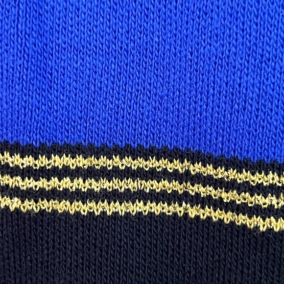 Karen Lessly Women Sweater Large $80 Cream Blue Oversized Boxy Acrylic Vtg USA - Picture 7 of 15